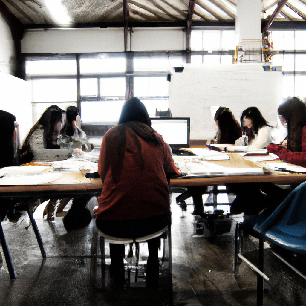 Aula de periodismo con estudiantes