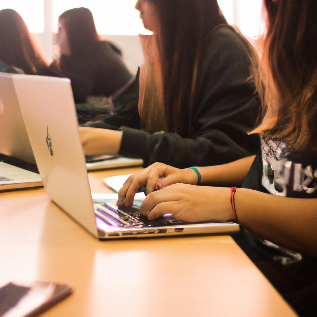 Estudiantes de periodismo en redacción colaborando en un aula luminosa de Buenos Aires